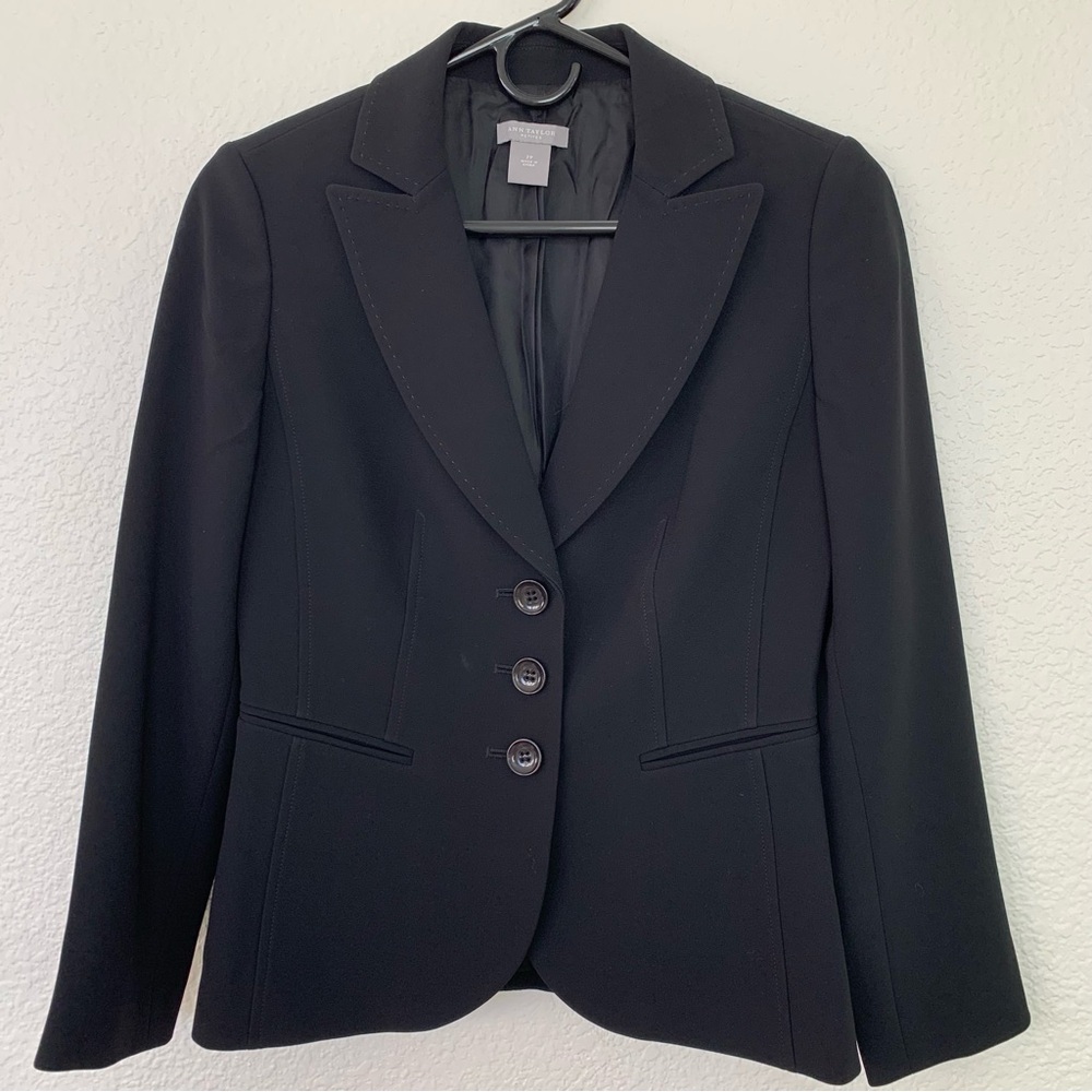 Ann Taylor Classic Black Suit Jacket Size S 2P